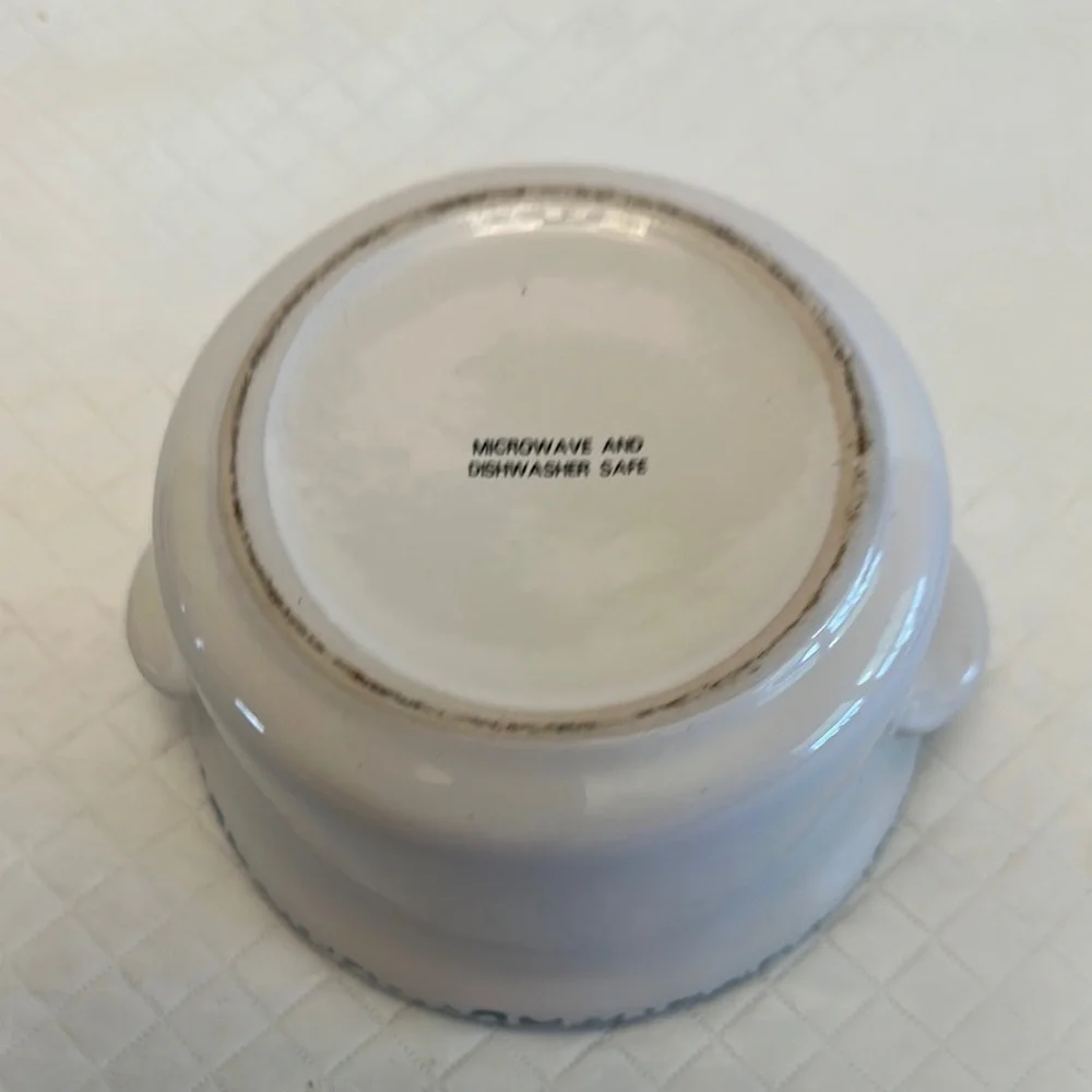 VTG Corelle Blue and White Ceramic Sugar Bowl with Heart Design Small